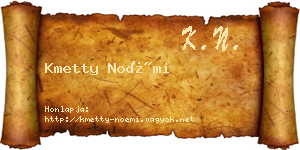Kmetty Noémi névjegykártya